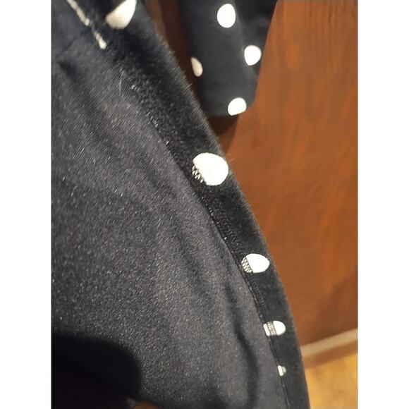 Loft Plus Black White Polka Dots Faux Wrap Womens 22 2X V Neck Dress Lined New - Picture 5 of 6